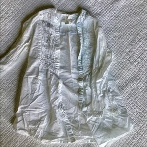 American Eagle White Pintuck Shirt